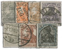 Dt. Reich MiNr. 98-104 o, 7 Werte Germania V-VII