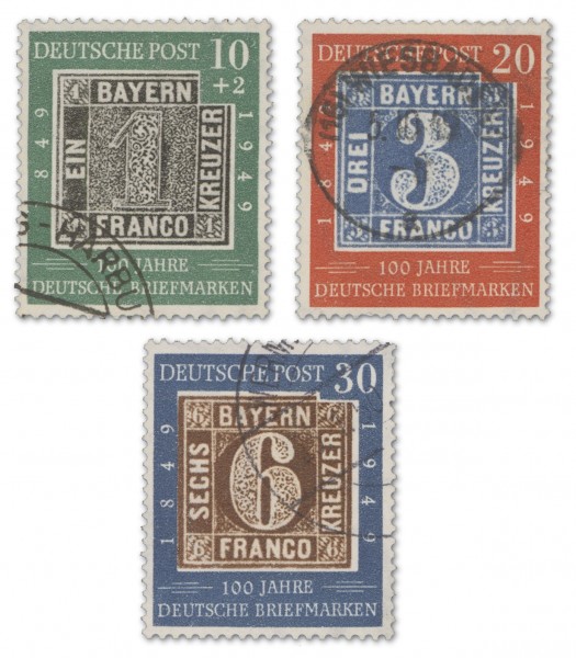 BRD MiNr. 113/15 o 100 Jahre deutsche Briefmarke