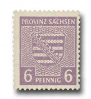SBZ Prov.Sa. MiNr. 76 Y b ** gepr. FM 6 Pf Provinzwappen, rötlichgrauviolett