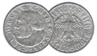 Dt.Reich Münze, 2 RM Martin Luther