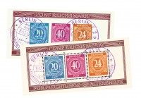 All.Bes.GA Bl.12 A/B MiNr. 924/27 o Sst. Briefmarkenausstellung Berlin 1946