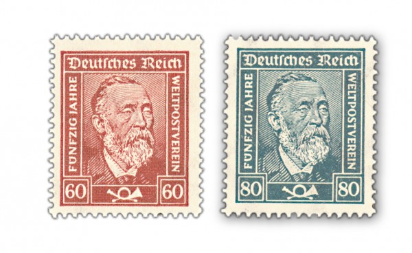 Dt. Reich MiNr. 362/63 ** FM: Heinrich von Stephan