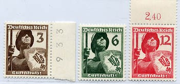 Dt. Reich MiNr. 643/45 ** Luftschutz