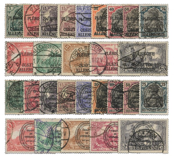 Dt. Abst.Geb. Allenstein MiNr. 1/28 o Komplett: 28 Werte
