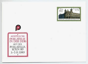 DDR Ganzsache P 104 * 25Pf. SPK "Philatelia Köln 89"