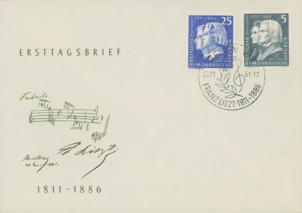 DDR FDC MiNr. 857/60 150 Gbtg. Franz Liszt