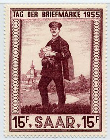 Saarland MiNr. 361 ** Tag der Briefmarke 1955