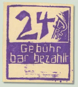Dt. Lokalausgabe - Frankenau (n.a.) MiNr. 2 (*) - Gebührenzettel - 24 Pf.