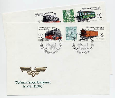 DDR FDC MiNr. 2792/95 Zdr. Schmalspurbahnen (III)