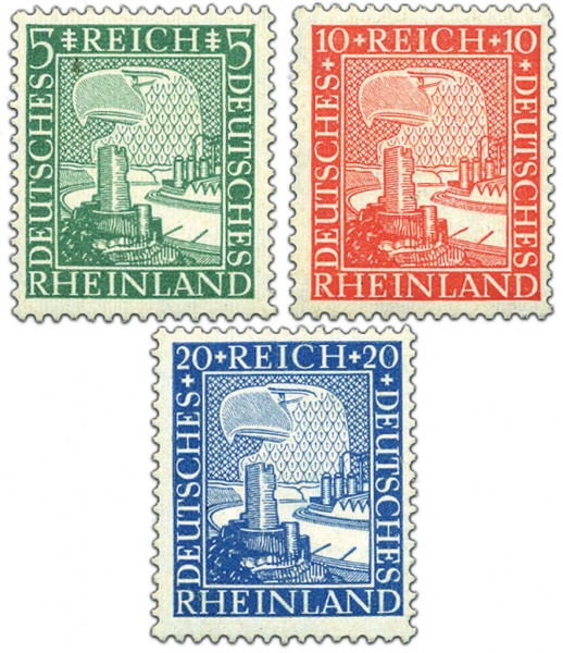 Dt. Reich MiNr. 372/74 ** Rheinland 1000 Jahre deutsch
