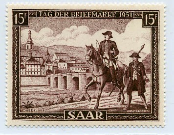 Saarland MiNr. 305 ** Tag der Briefmarke 1951