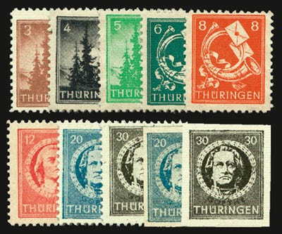 SBZ Thür. MiNr. 92/99AX+98/99BX ** Freimarken