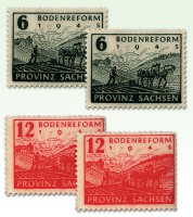 SBZ Prov.Sa. MiNr. 90/91 Y/Z ** Bodenreform, Wasserzeichen Y + Z