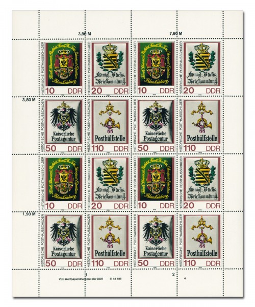 DDR Zdr.-Bg. MiNr. 3306/09 ** Posthausschilder, inkl. Sammelblatt