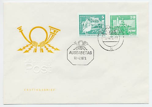 DDR FDC MiNr. 1842/43 Freimarken: Aufbau in der DDR (groß) (II)