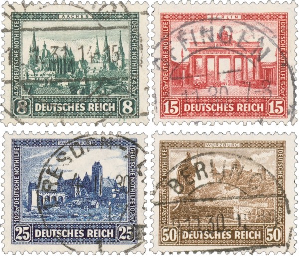 Dt. Reich MiNr. 450/53 o Dt. Nothilfe - Bauwerke I