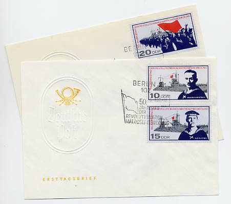 DDR FDC MiNr. 1308/10 Matrosenbewegung