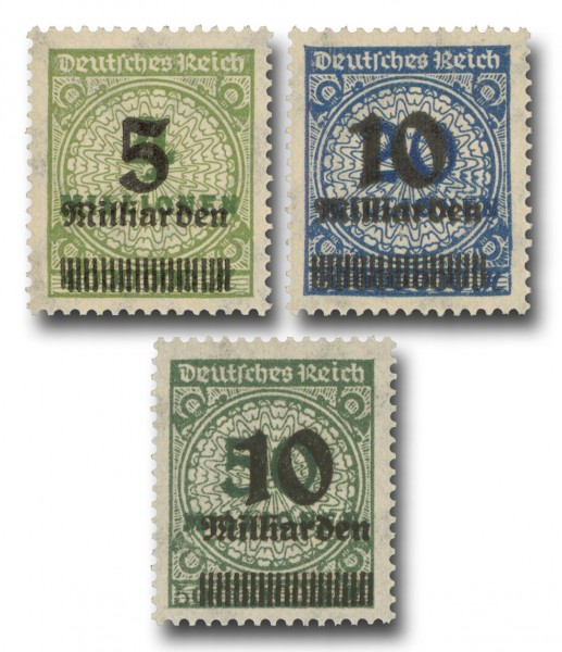 Dt. Reich MiNr. 333AW, 335AW, 336AW **