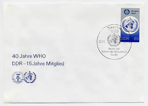 DDR FDC MiNr. 3214 40 Jahre WHO