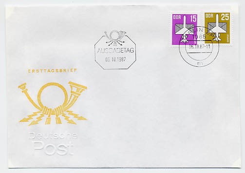 DDR FDC MiNr. 3128/29 Freimarken: Flugpost