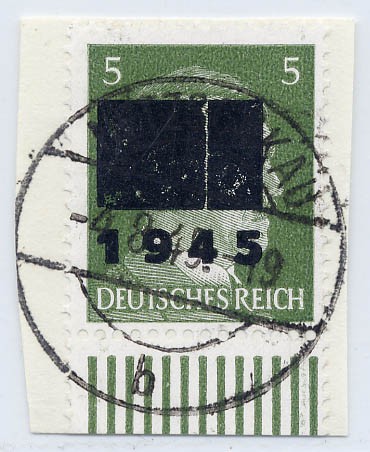 Dt. Lokalausgabe - Netzschkau-Reichenbach MiNr. 4 IIb o (DR 784a - Aufdr. Typ IIb)