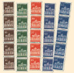 BRD-RM MiNr. 506/10 v ** 5er-Streifen FM Brandenburger Tor 1966