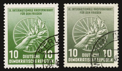 DDR Mi.-Nr. 521 o im Set - "Farbe a + b" "Radfernfahrt für den Frieden