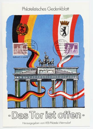 DDR Gedenkblatt "Das Tor ist offen"