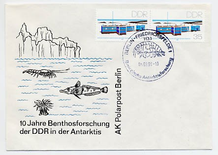 DDR Sonderumschlag o "10 J.Benthosforschung in der Antarktis", mit Sst. Berlin Friedrichsfelde