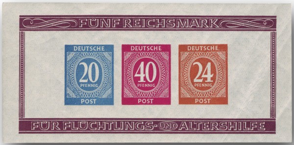All.Bes.GA MiNr. 924/27 Bl.12 B ** Briefmarkenausstellung Berlin 1946