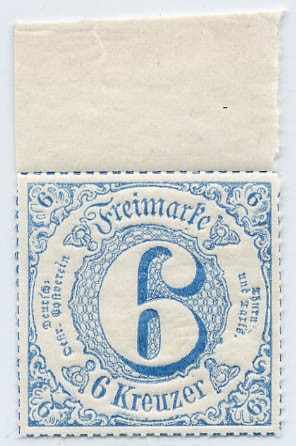 Thurn & Taxis MiNr. 53 ** 6 Kr., blau durchstochen