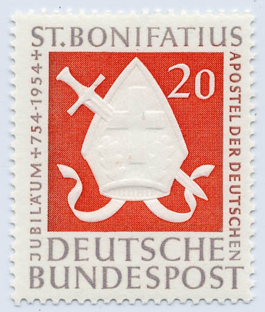 BRD MiNr. 199 ** 1200. Tdstg. des hl. Bonifatius