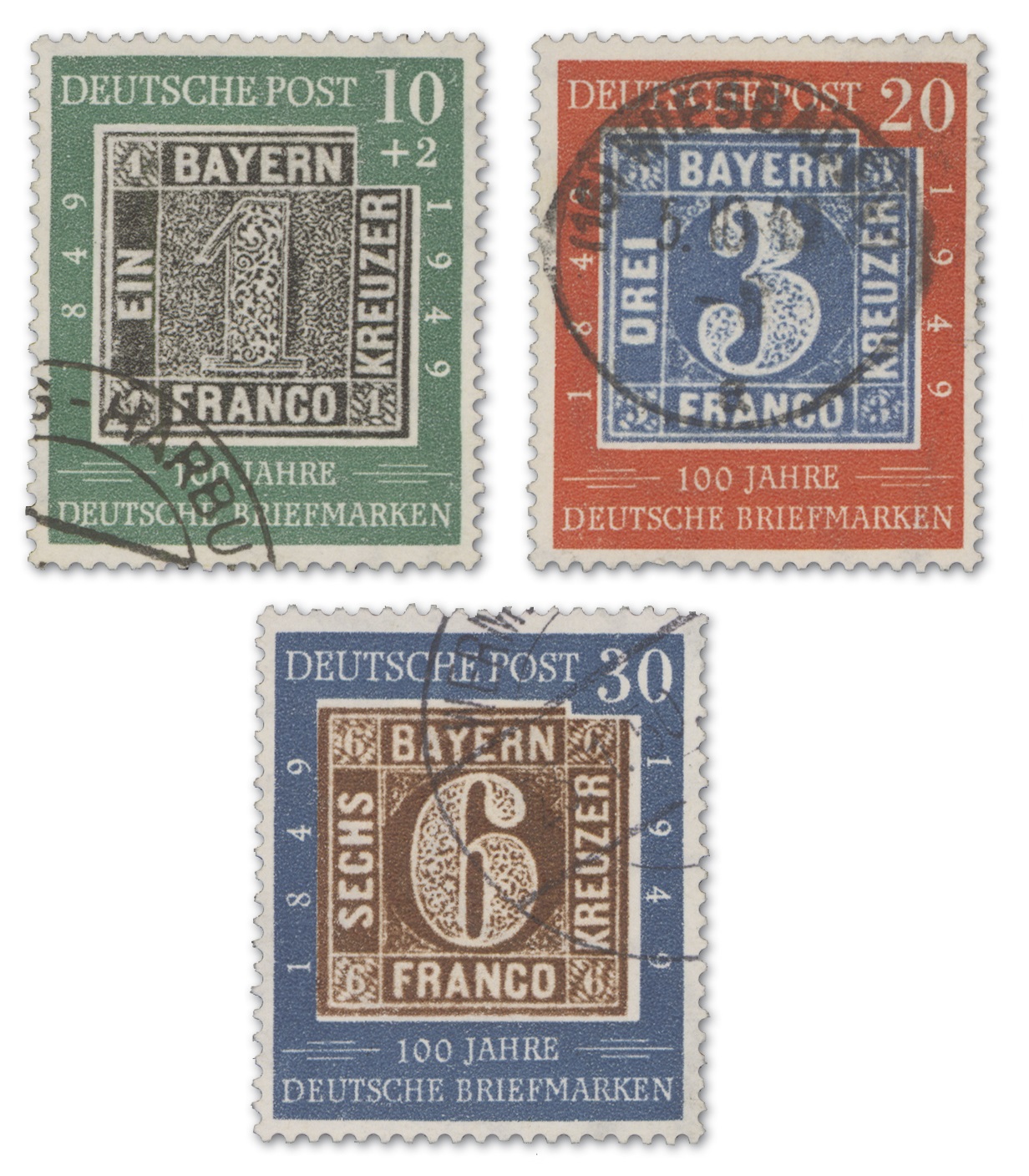 BRD MiNr. 113/15 o 100 Jahre deutsche Briefmarke ...