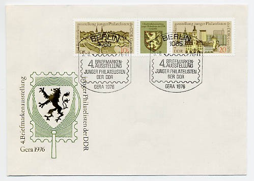 DDR FDC MiNr. 2153/54 Zdr. Briefm. -Ausst. Gera 1976