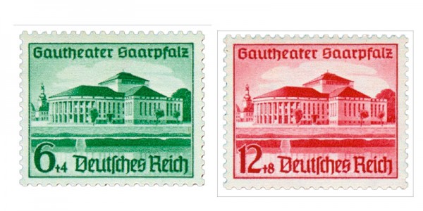Dt. Reich MiNr. 673/74 ** Eröffnung des Theaters Saarpfalz