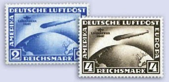 Dt. Reich MiNr. 438/39 * 1. Südamerikafahrt "Graf Zeppelin LZ 127"