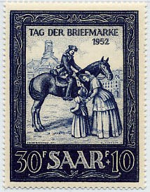 Saarland MiNr. 316 ** Tag der Briefmarke 1952