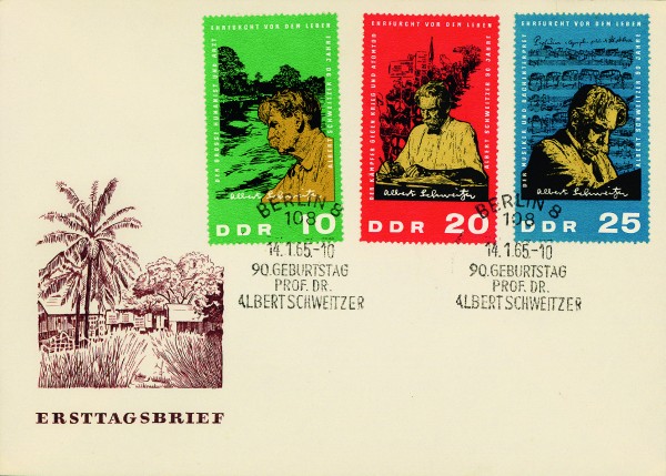 DDR FDC MiNr. 1084/86 Albert Schweitzer