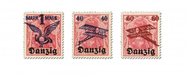 Freie Stadt Danzig MiNr. 50/52 ** Flugpostmarken I