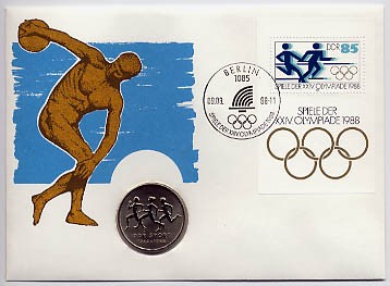 DDR Münzbrief o Olymp. Sommerspiele 1988