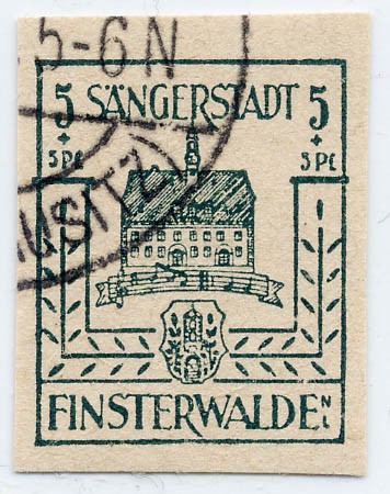 Dt. Lokalausgabe - Finsterwalde MiNr. 3b o - schwarzblaugrün