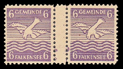 Dt. Lokalausgabe - Falkensee (n.a.) MiNr. WZ 2 ** (waagr. Zw.-steg / 6 Pf./ violett)