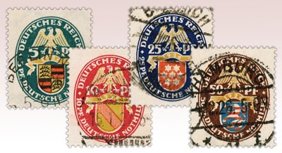 Dt. Reich MiNr. 398/401 o (4 billigste Werte) Dt. Nothilfe 1926: Wappenzeichnungen