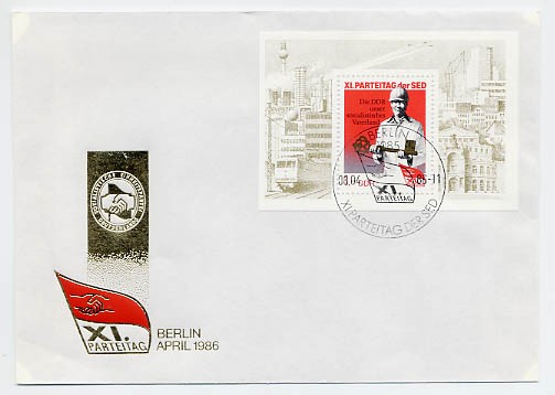 DDR FDC MiNr. 3013 Block 83 11. Parteitag d. SED