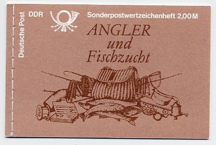 DDR MH 9v1 ** v-Papier, H.-Bl. alls. durchgezähnt Süßwasserfische