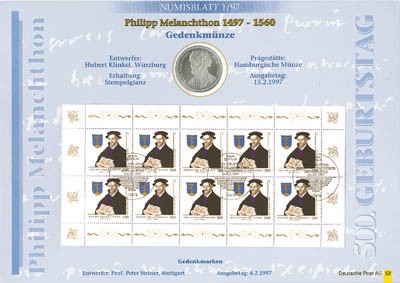 BRD Numisblatt 1/1997 Philipp Melanchton 1497-1560