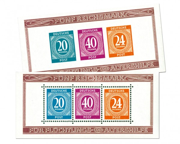 All.Bes.GA Bl.12 A/B MiNr. 924/27 ** Briefmarkenausstellung Berlin 1946