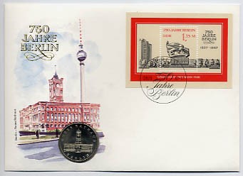 DDR Münzbrief 01 o 750 J. Berlin (Rotes-Rathaus)