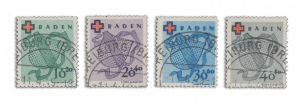 Franz.Zone Baden MiNr. 42-45 o geprüft Deutsches Rotes Kreuz