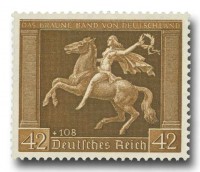 Dt. Reich MiNr. 671y ** "Das Braune Band" 1938 / waagr. Gummirifflung
